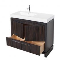 Lacava AQQ-F-36-20 - Free standing under counter vanity with finger pulls across top doors and polished chrome pulls ac