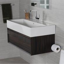 Lacava LUC-W-40-40 - Wall-mount undercounter vanity with large wood pulls on two drawers, 38 3/4''W, 17 3/4&a
