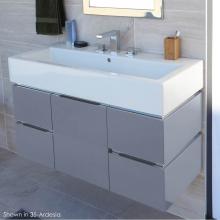 Lacava AQG-W-40-07 - Wall-mounted undercounter vanity with finger pulls and polished steel accents