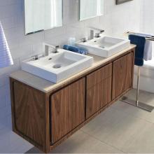 Lacava AQT-W-56-20 - Wall-mount under-counter double vanity with 2 drawers and 2 doors  Two-tone finishes are premium c