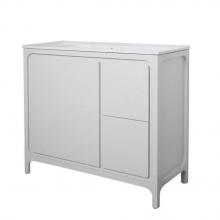 Lacava AQT-F-40-06 - Free standing under counter vanity with routed finger pulls on two drawers and one door.