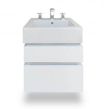 Lacava AQG-W-17-06 - Wall-mount under-counter vanity with finger pulls, without polished steel accents, bothdrawers hav