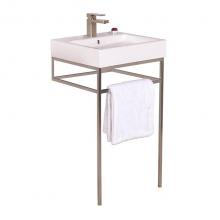 Lacava AQP-BX-19-MW - Floor-standing stainless steel console stand with a towel bar in the front and sides , 19'&ap