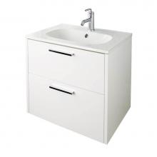 Lacava AQT-WB-24-88 - Wall-mount under-counter vanity with two drawers, sink 8075 sold separately.  W: 23 1/4'&apos