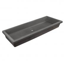 Lacava CT58UN-MOS - Under-counter trough sink made of concrete. No overflow. W: 43'', D: 14-1/4'',