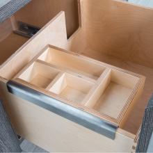 Lacava DR02-07 - Add-on hanging organizer made of baltic birch in natural finish and brushed stainless steel bracke