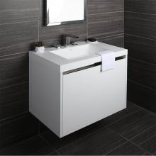 Lacava KUB-W-30-20 - Wall-mount under counter vanity with a drawer a notch in back. Bathroom Sink H262Tsold separately