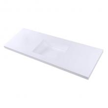 Lacava H265CT-02-M - Vanity-top center-bowl Bathroom Sink made of solid surface, with an overflow and decorative drain