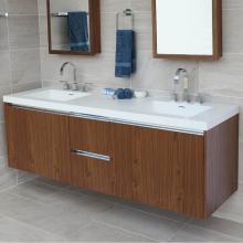 Lacava KUB-W-72-02 - Wall-mount under-counter double vanity with , a notch-back large drawer on left and right, and two