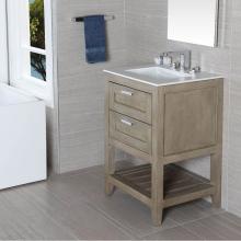 Lacava STL-F-24B-20 - Free standing under-counter vanity with two drawers(knobs included) and slotted shelf in wood.