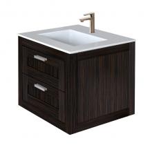 Lacava STL-W-24B-06 - Wall-mount under-counter vanity with two drawers (knobs included).