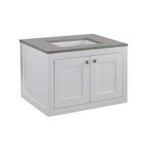 Lacava STL-W-30A-06 - Wall-mount under-counter vanity with two doors (knobs included).