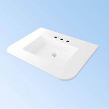 Lacava K30-FLT/K30-ELE-01-G - Vanity-top sink made of solid surface, with an overflow. 1/2'' thick backsplash sold sep