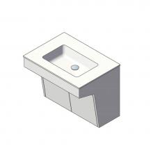 Lacava KBT-ADA-30-06 - Wall-mount vanity with two doors and fingerpull openings; can meet federal ADA requirements when i