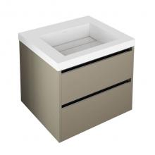 Lacava KUB-W-24B-35 - Wall-mount under counter vanity with 2 drawers and notch in back. H261T sold separately.W:23 3/4&a