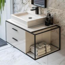 Lacava LIN-VS-36L-33 - Cabinet of wall-mount under-counter vanity LIN-VS-36L  with sink on the left
