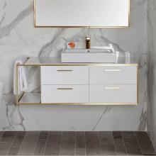 Lacava LIN-VS-48R-02 - Cabinet of wall-mount under-counter vanity LIN-VS-48R  with four drawers (pulls included), metal f