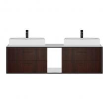 Lacava LIN-VS-60A-06 - Cabinet of wall-mount under-counter vanity LIN-VS-60A with four drawers (pulls included), metal fr