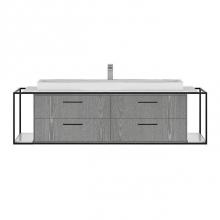 Lacava LIN-VS-60B-33 - Cabinet of wall-mount under-counter vanity LIN-VS-60B with four drawers (pulls included), metal fr