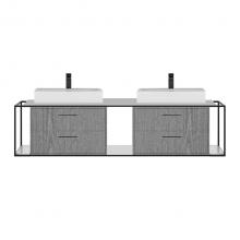 Lacava LIN-VS-72A-20 - Cabinet of wall-mount under-counter vanity LIN-VS-72A with four drawers (pulls included), metal fr