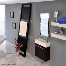 Lacava MAR-W-20-24 - Wall-mount under-counter vanity with one adjustable shelf behind a door, brushed stainless steel p