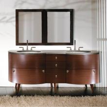 Lacava FLO-F-72-33 - Free-standing under-counter double vanity, with five drawers and brushed nickel pulls. 72'&ap