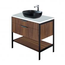 Lacava NAV-VS-30-02 - Cabinet of free standing under-counter vanity which  with two wide drawers, bottom wood shelf and