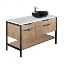 Lacava NAV-VS-48R-07 - Cabinet of free standing under-counter vanity with four drawers, bottom wood shelf and metal frame