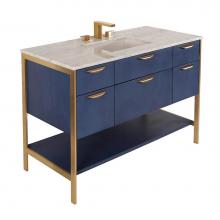 Lacava NAV-UN-48-06 - Cabinet of free standing under-counter vanity with five drawers, bottom wood shelf and metal frame