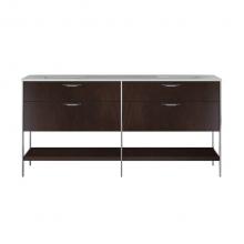 Lacava NAV-UN-72-24 - Cabinet of free standing under-counter vanity with four drawers,  two bottom wood shelves and meta