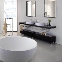 Lacava PLA-W-48-33 - Wall-mount wooden countertop with polished stainless steel brackets. Cut-outs provided upon reques