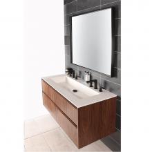 Lacava PUN-W-48-07 - Wall-mount under-counter vanity with two drawers and plumbing notch in back.