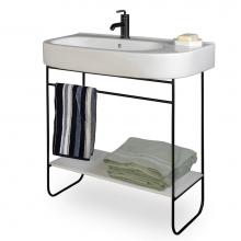Lacava SUA-CV-32-MW - SUAVE - Floor-standing stainless steel console stand with a towel bar. It must be attached to wall