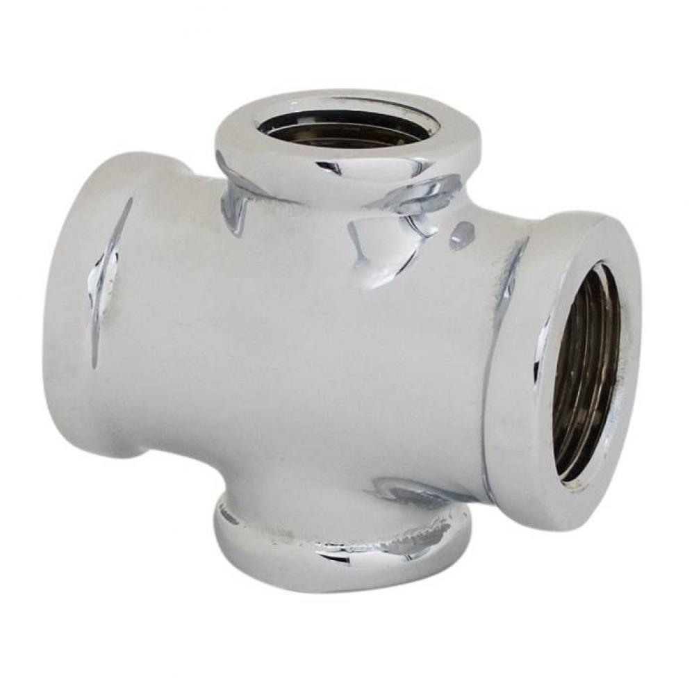 3/4'' x 1/2'' CHROME RED CROSS