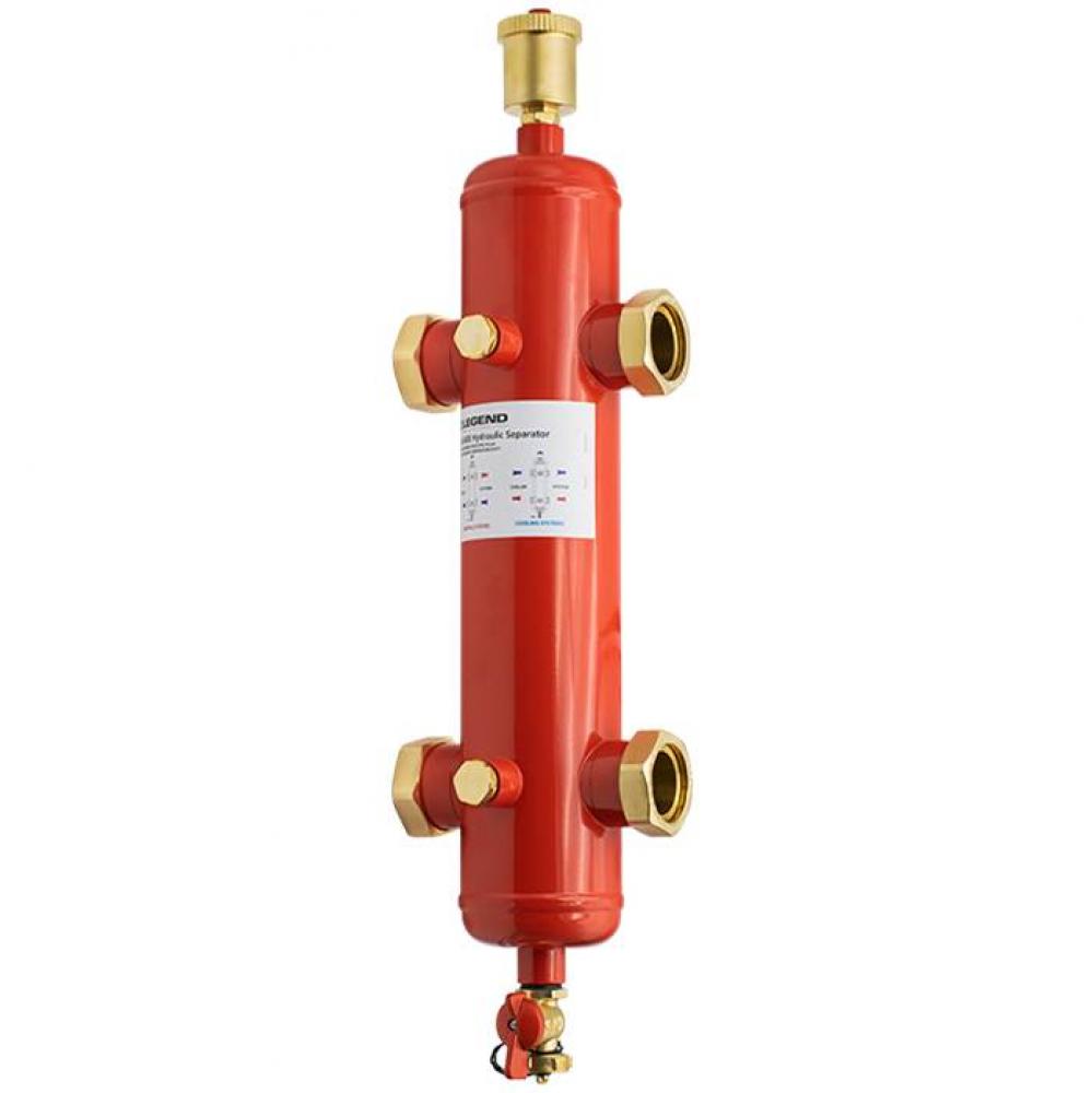 1-1/2'' Union HS-808 Hydraulic Separator w/ Air Vent, Check, Fill and Purge Valve, Conne