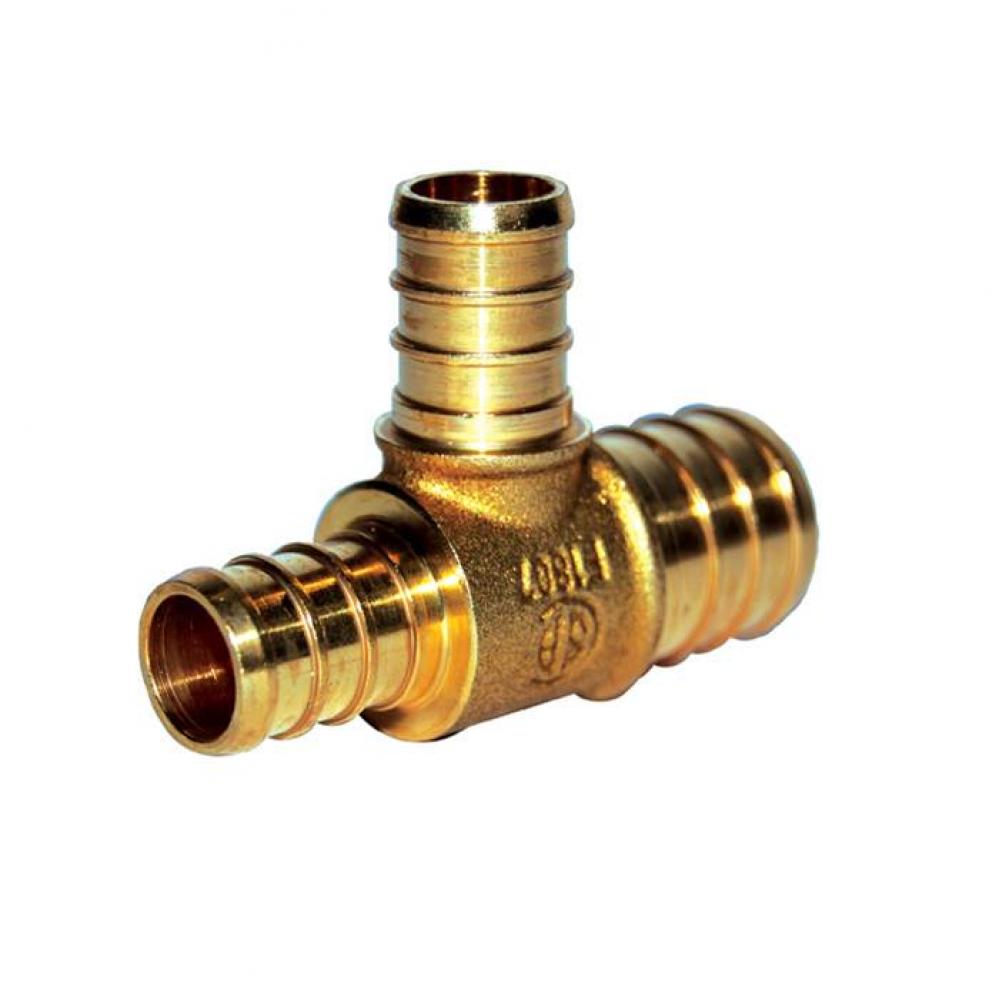 3/4'' x 1/2'' x 1/2'' PEX Reducing Tee No Lead/ DZR Forged Brass Fit