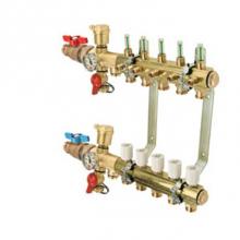 Legend Valve 8200SP-10-6 - M-8200SP Precision Manifold with LegendPress Isolation Valves 1'' Brass Bar 6 Port, Moun