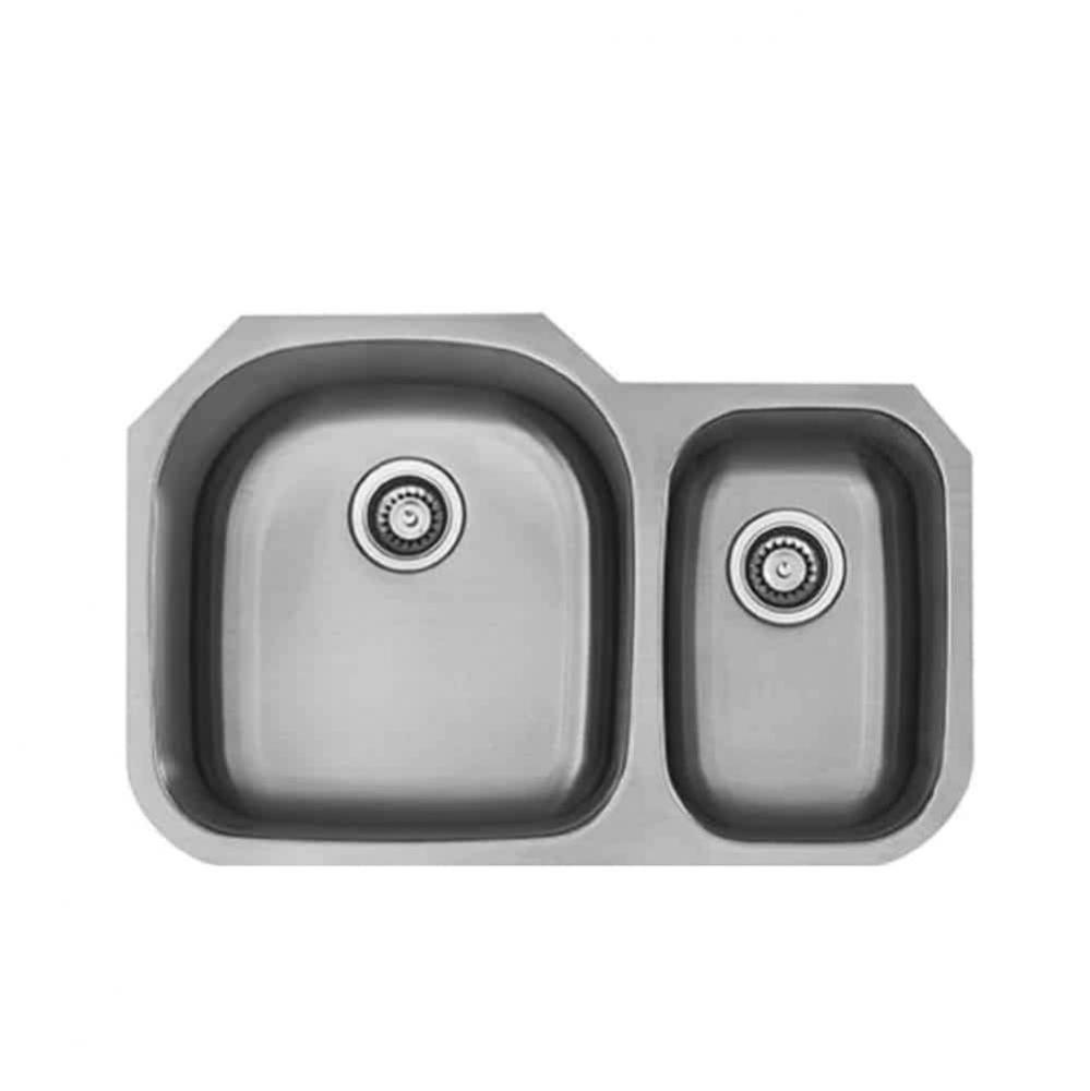 Undermount Double Bowl 31-3/8'' x 20-1/2'' x 9/7''