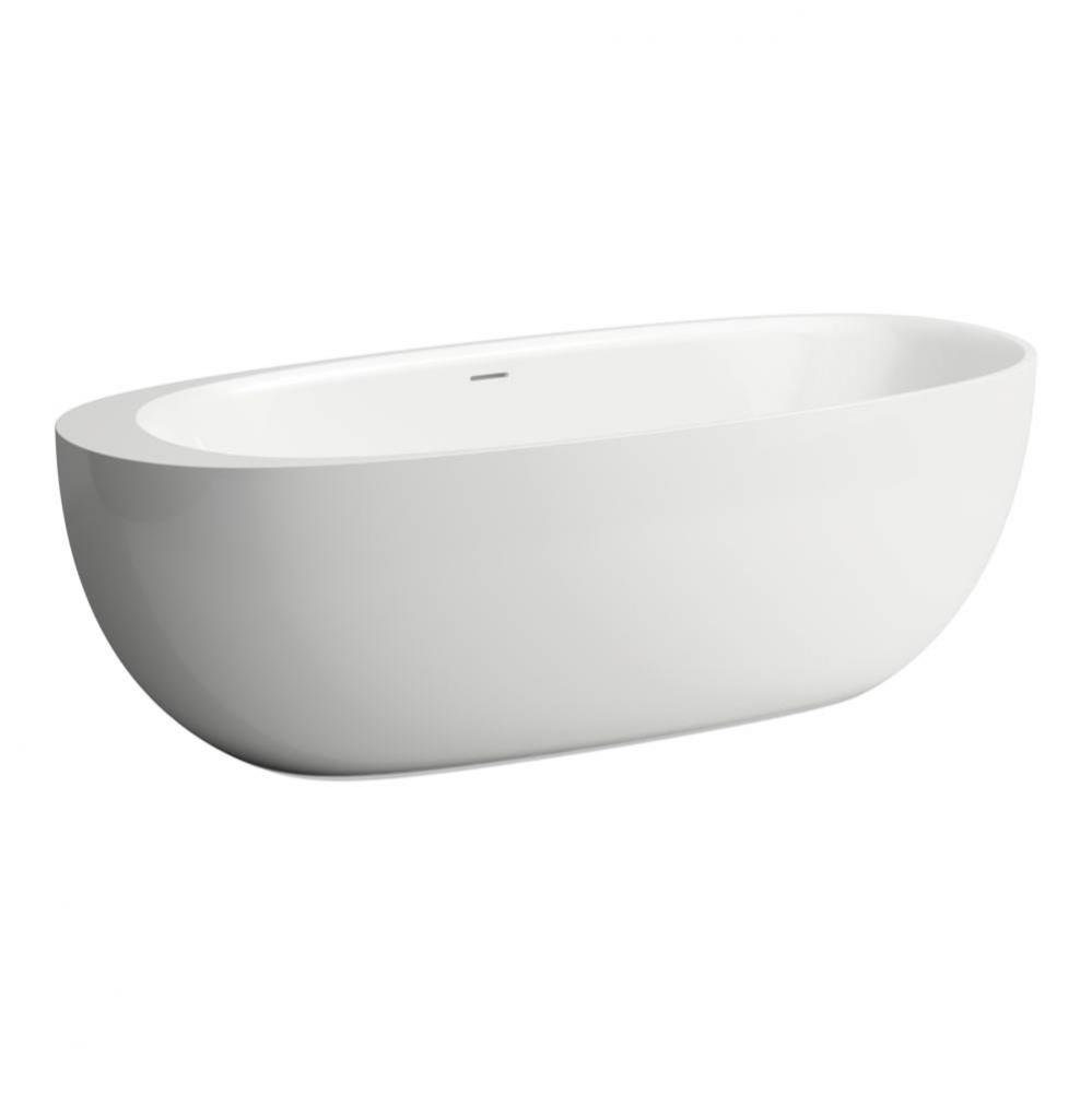 Freestanding Bathtub, Made Of Sentec Solid Surface, With Centered Outlet, Matte Satin Finish