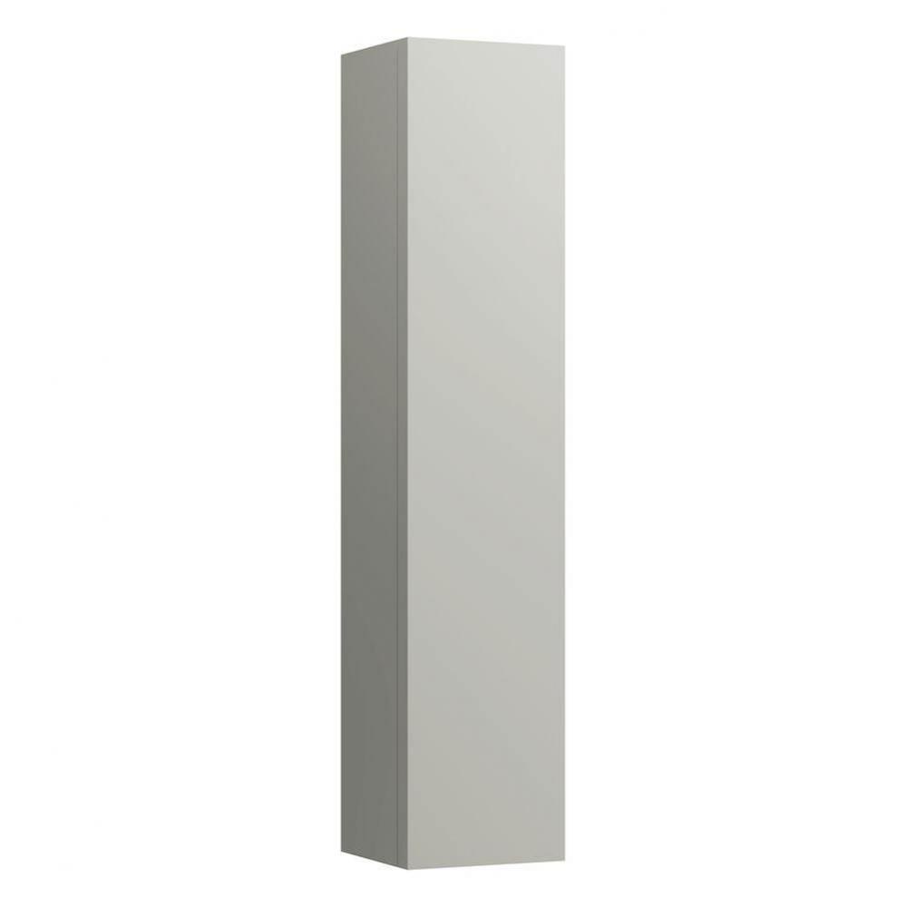 Tall Cabinet with fixed shelf and 4 glass shelves, push & pull, door hinge right