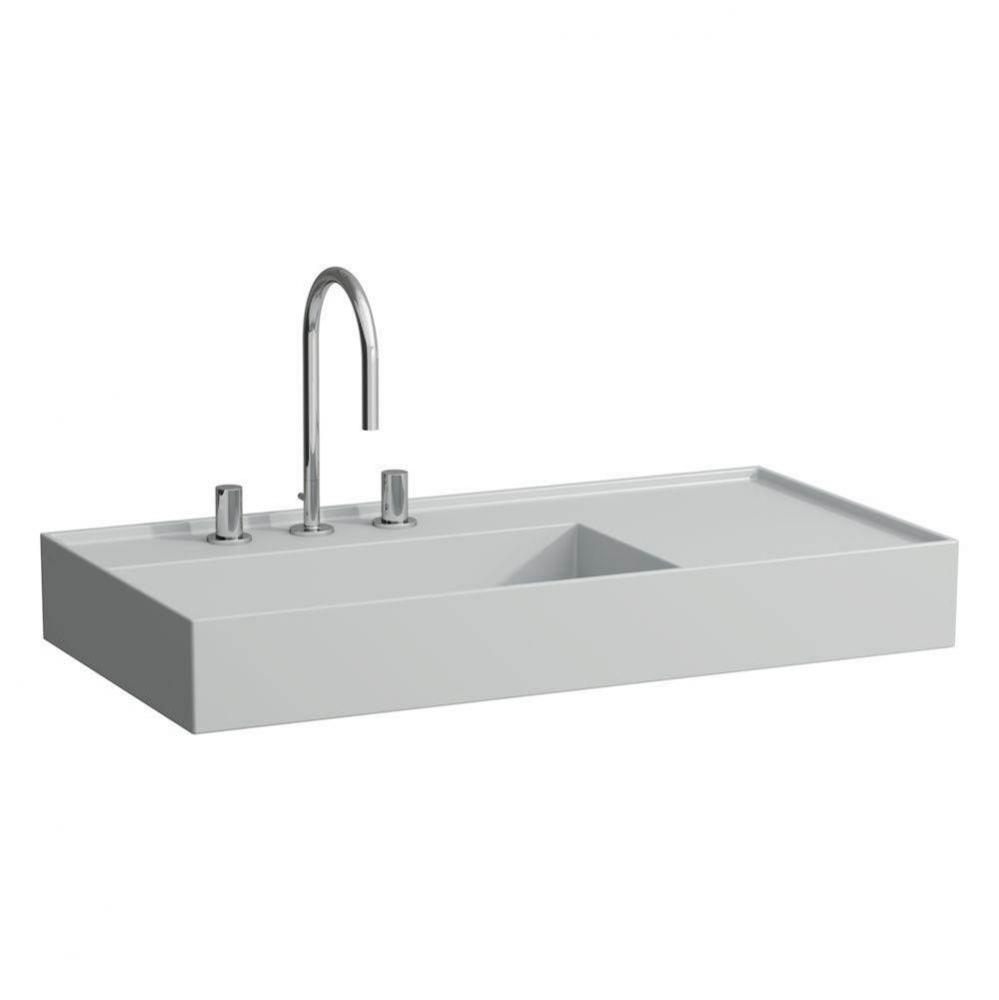 Washbasin, shelf right, with concealed outlet, w/o overflow - Always Open Drain, wall mounted