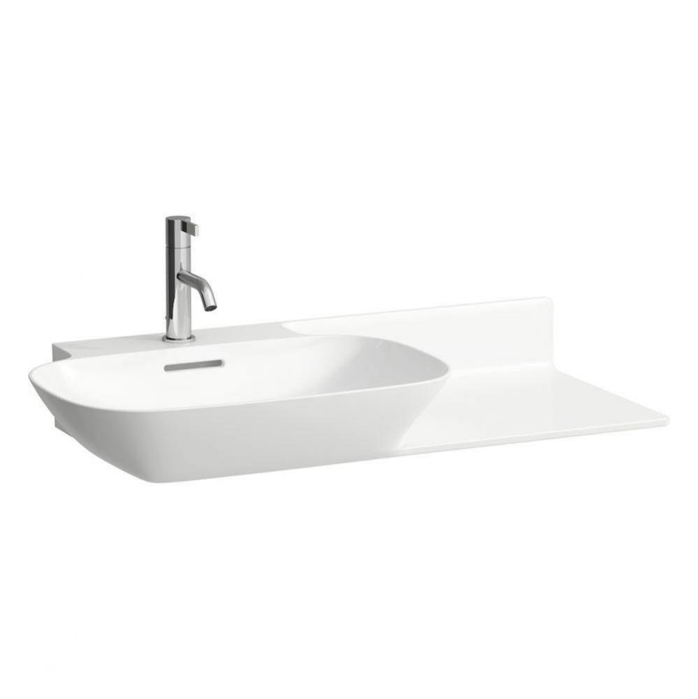 Washbasin console, shelf right, wall mounted