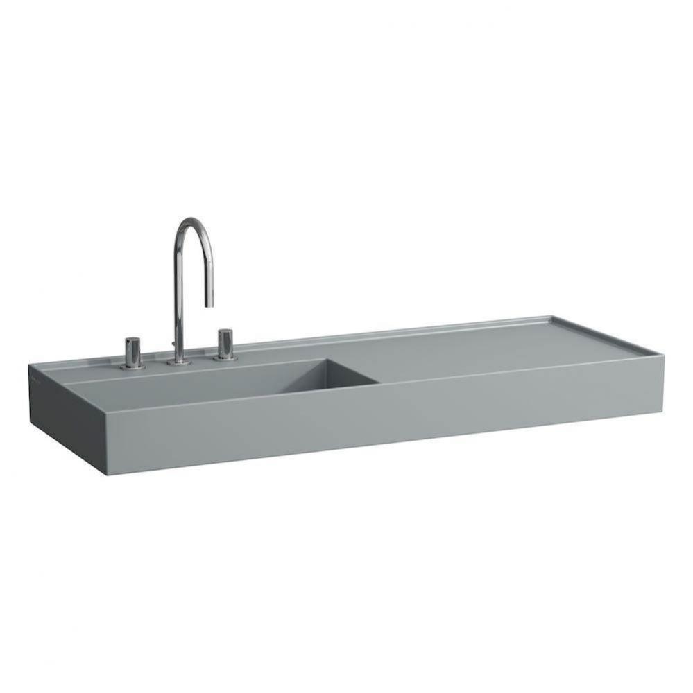 Washbasin, shelf right, with concealed outlet, w/o overflow, wall mounted