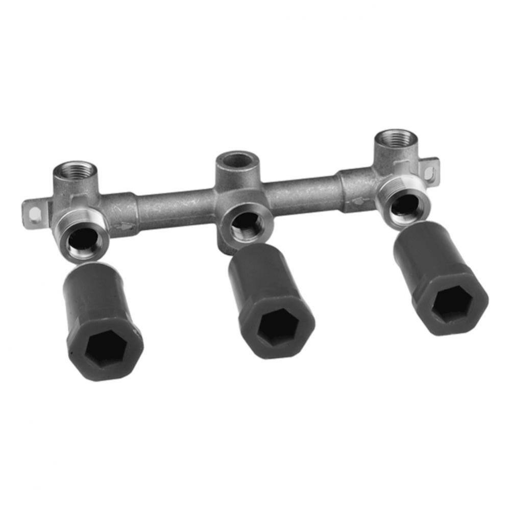 Rough-in set for concealed twin handled concealed basin mixer