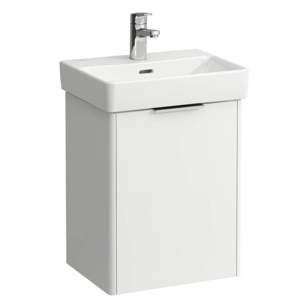Vanity Only, 1 door, door hinge right, incl. drawer organizer, matching small washbasin 815961