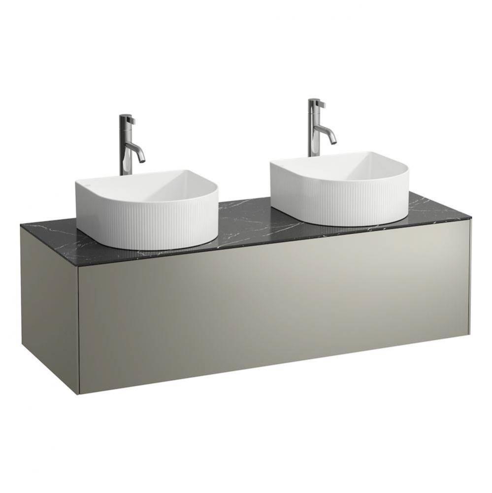 Drawer element Only, 1 drawer, cut-outs left and right incl. drilled tap holes Nero Marquina Marbl