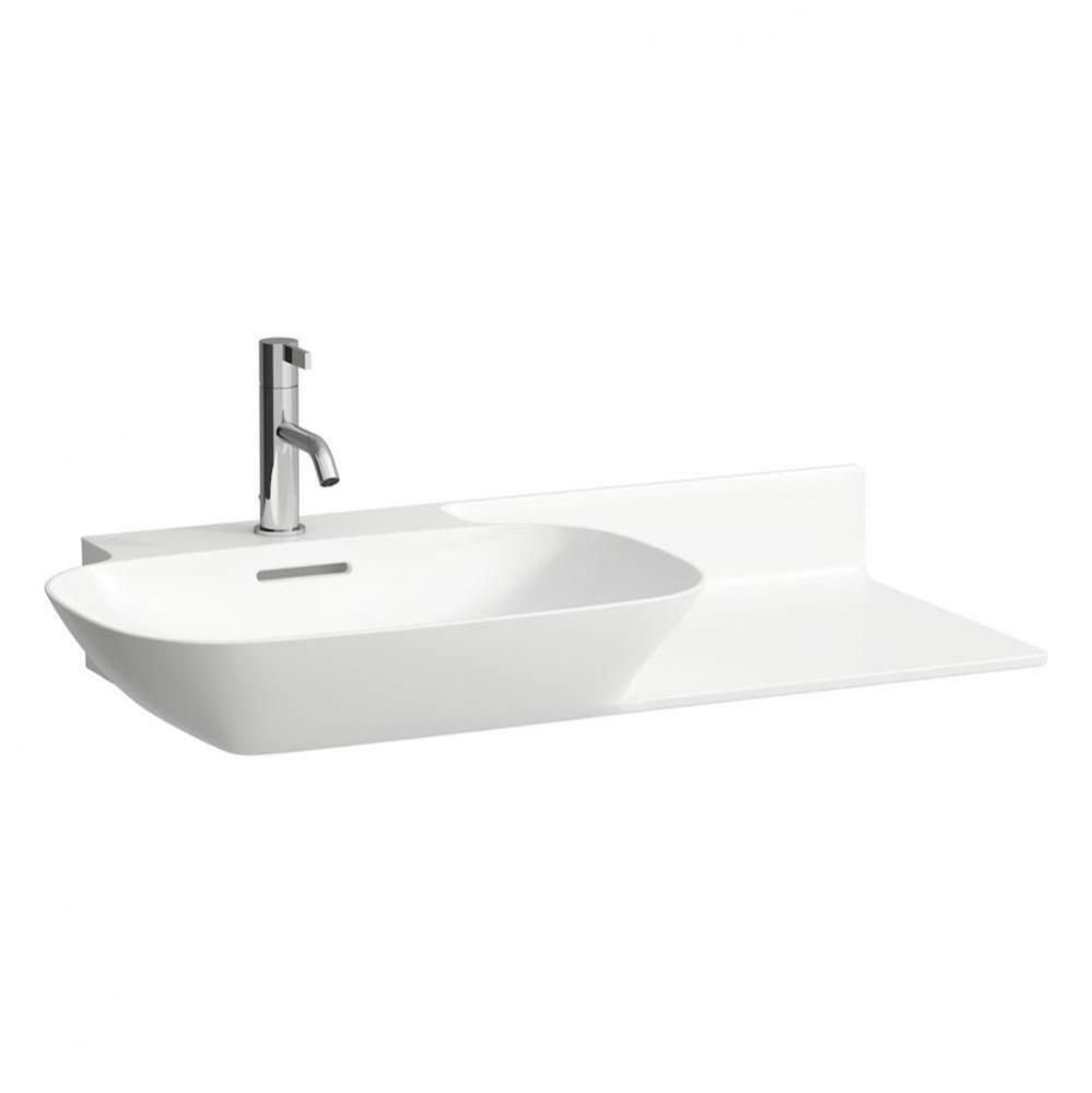 Washbasin console, shelf right, wall mounted