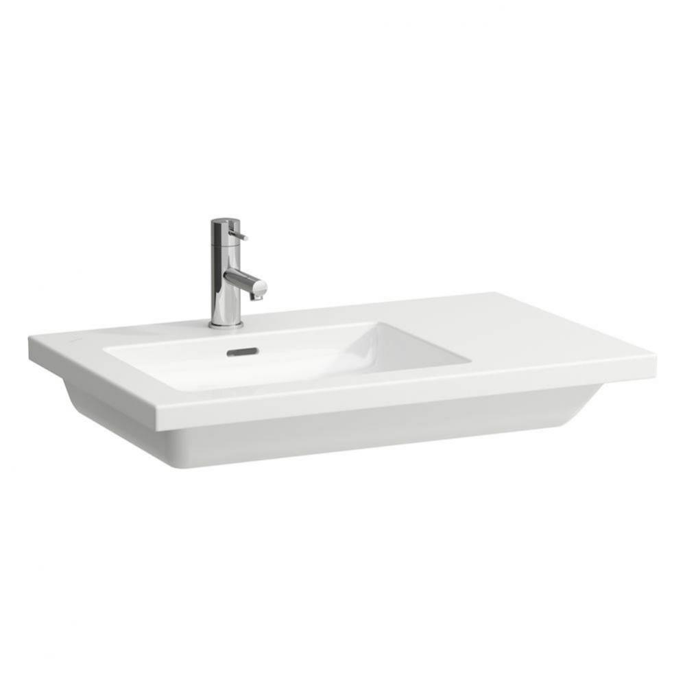 Washbasin console, shelf right, wall mounted