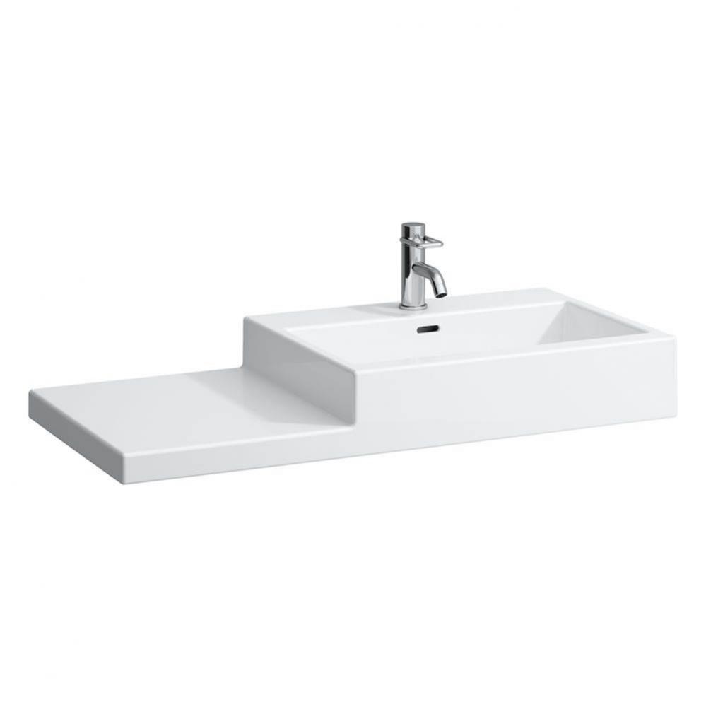Washbasin, shelf left, wall mounted