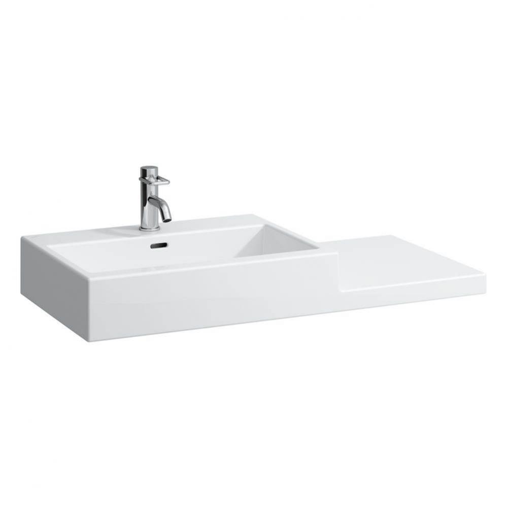 Washbasin, shelf right, wall mounted